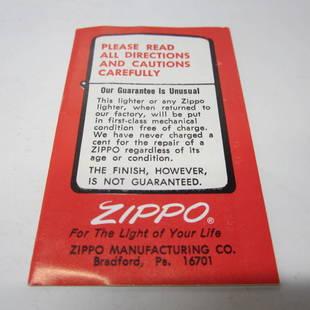 ​​1960年代後半～1970年代前半（旧ロゴ）　ギャランティー・カード 【ZIPPO】