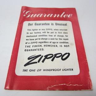 ​​1950年代前半　ギャランティー・カード【ZIPPO】