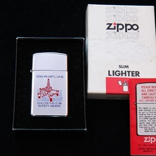 1981年製　石油発掘会社　スリム・タイプ 【ZIPPO】