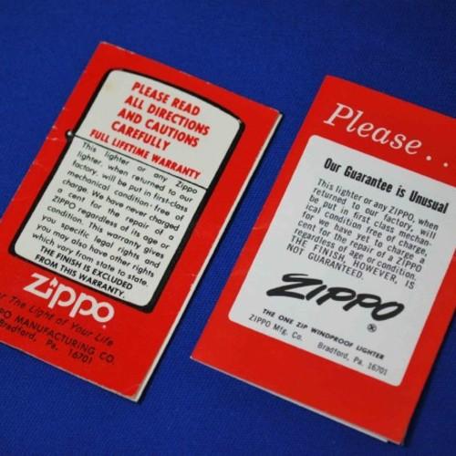 ギャランティー・カード 2枚組【ZIPPO】 1960年代 | Zippo